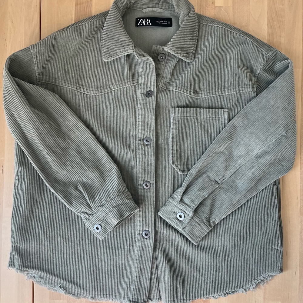 ZARA Oversized Corduroy Trucker Jacket Women's Size Small